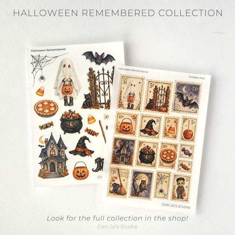 Halloween Remembered and October Post sticker sheets shown together