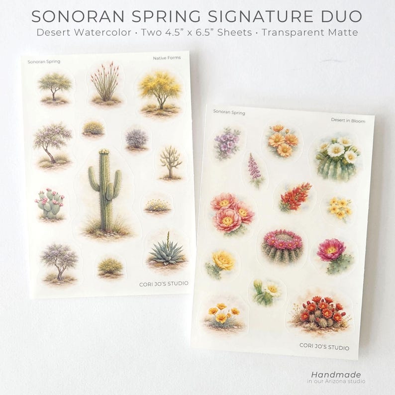 Sonoran Spring’s Desert in Bloom and Native Forms sticker sheets